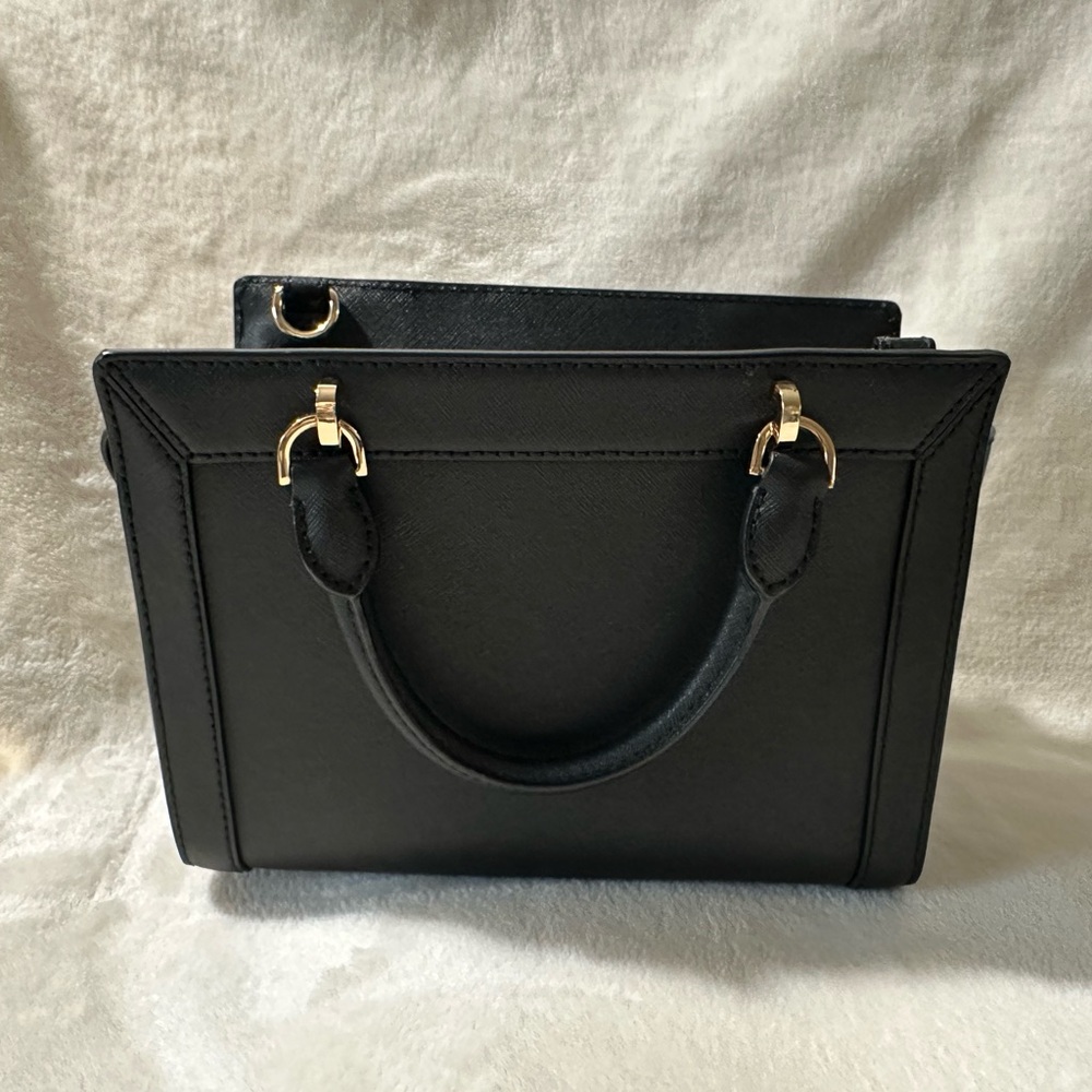 Michael Kors Black Saffiano Leather Satchel with Gold Hardware - Picture 8 of 10